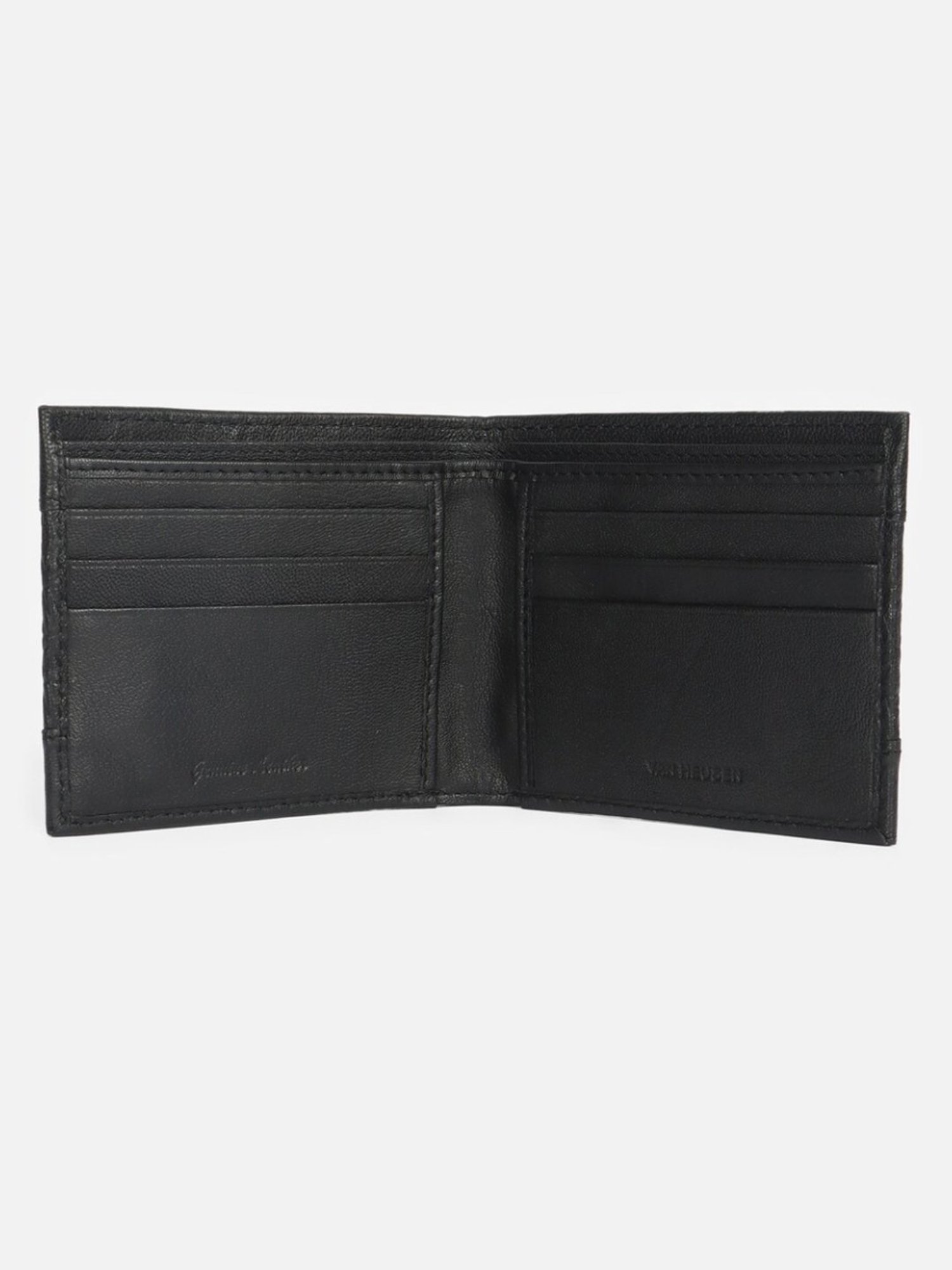 Van Heusen Black Leather Textured Bi-Fold Wallet