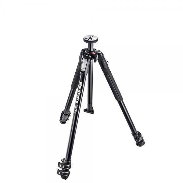 Manfrotto 190X 3 Section Aluminum Tripod, Supports 15.4 lbs, 63" Max Height