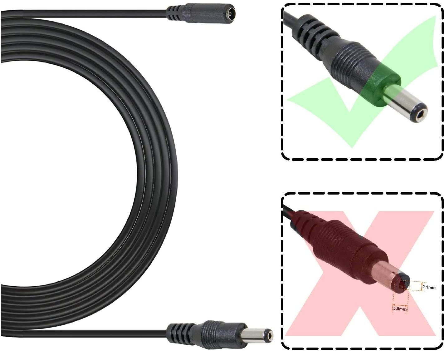 Security Camera Power Extension, Ancable 5ft(1.5M) 2.1mm x 5.5mm DC 12V Extension Cord for CCTV Security Cameras, IP Camera, LED Light Installations, Solar Panel