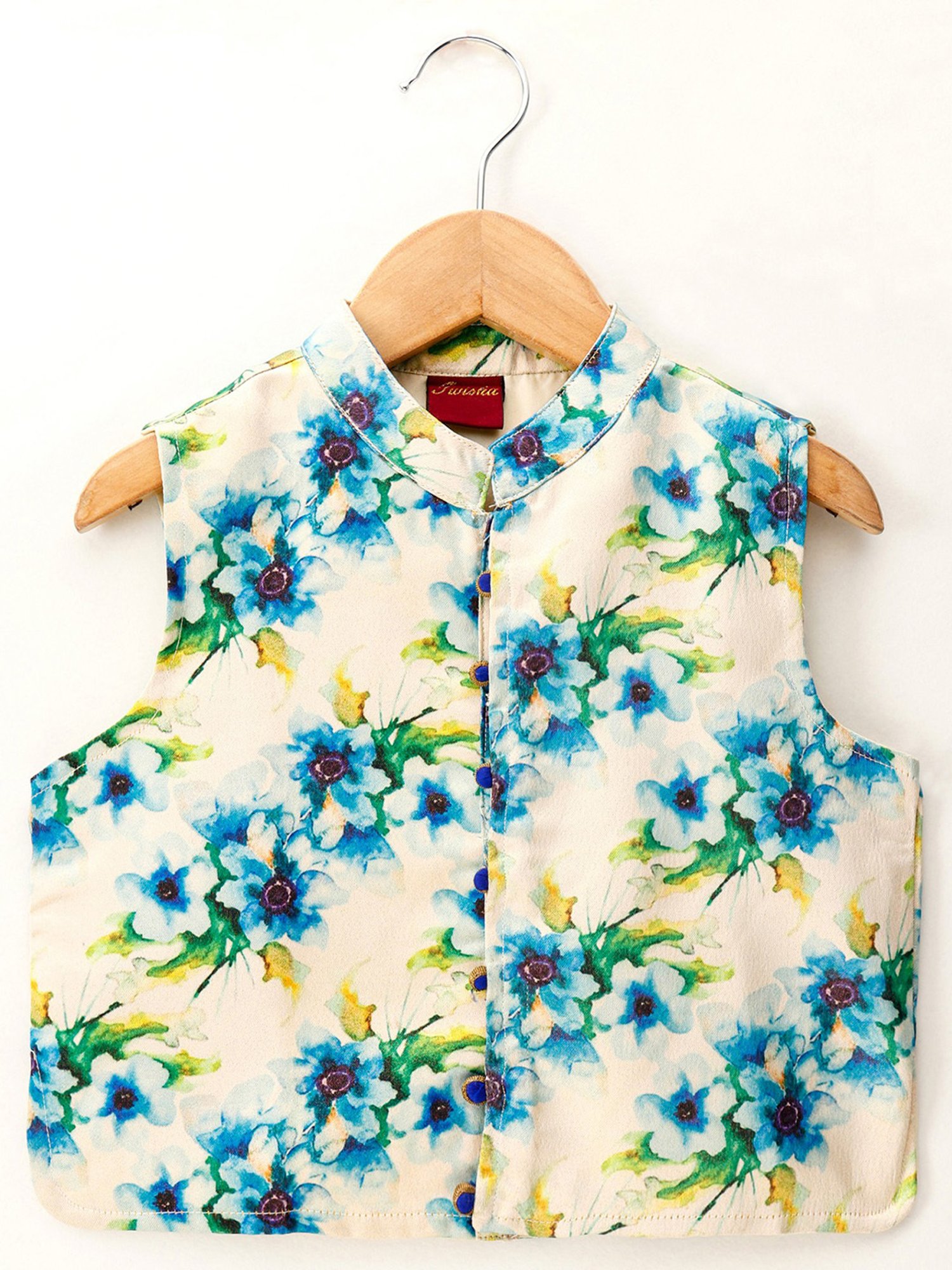 TWISHA Kids Green & White Floral Print Full Sleeves Kurta , Pyjamas with Jacket