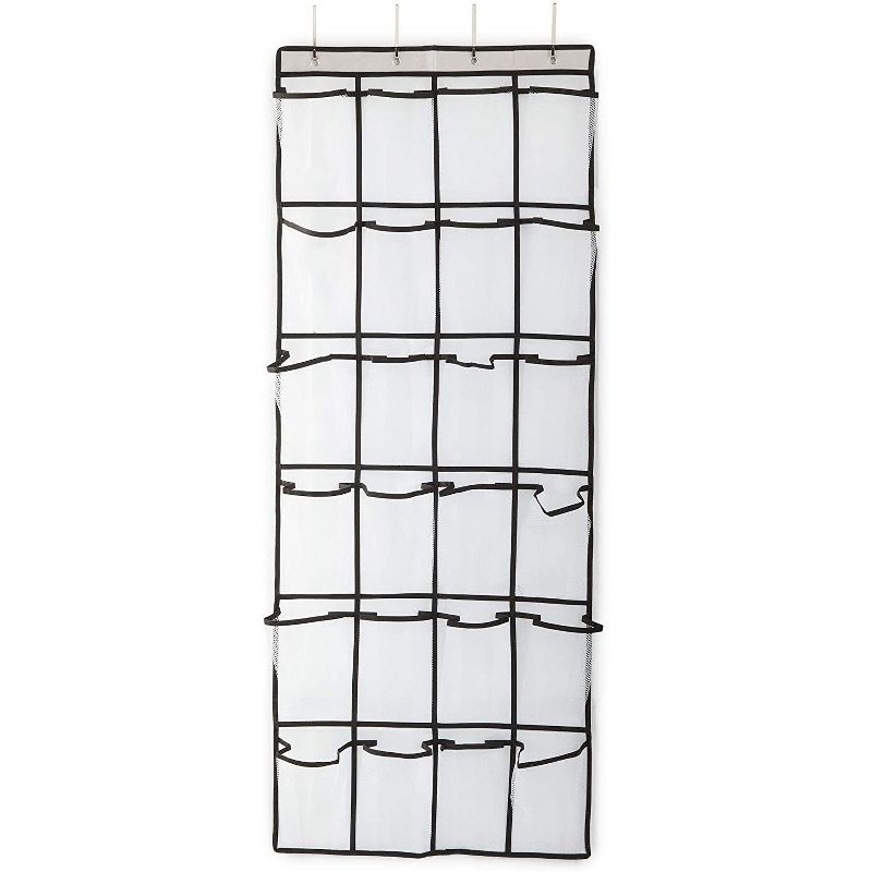 Okuna Outpost 2 Pack Over The Door Hanging Shoe Organizer, 24 Pockets (22 x 56 in)