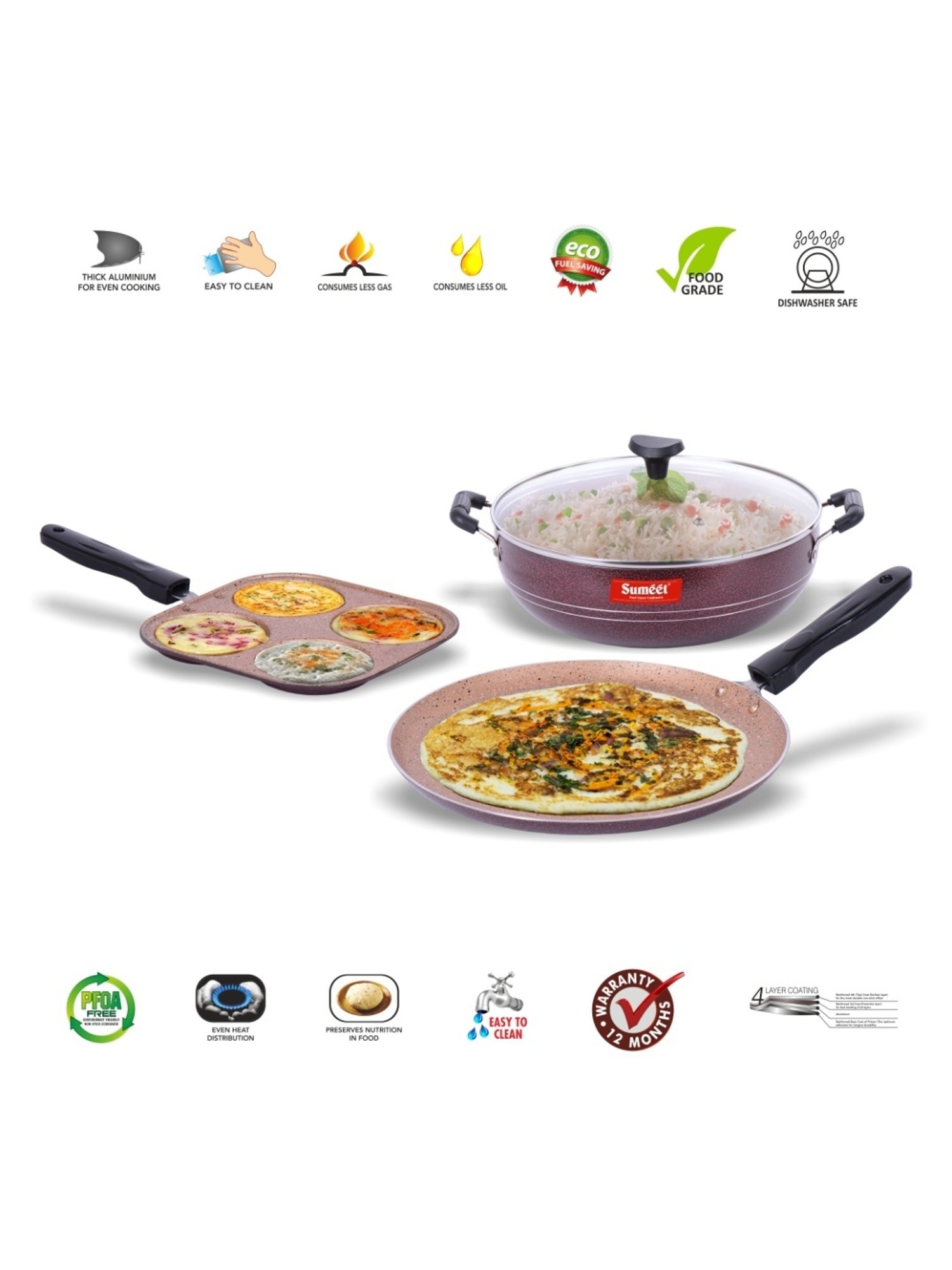 ScanPan Classic Black Recycled Aluminum 2-Piece Fry Pan Set 