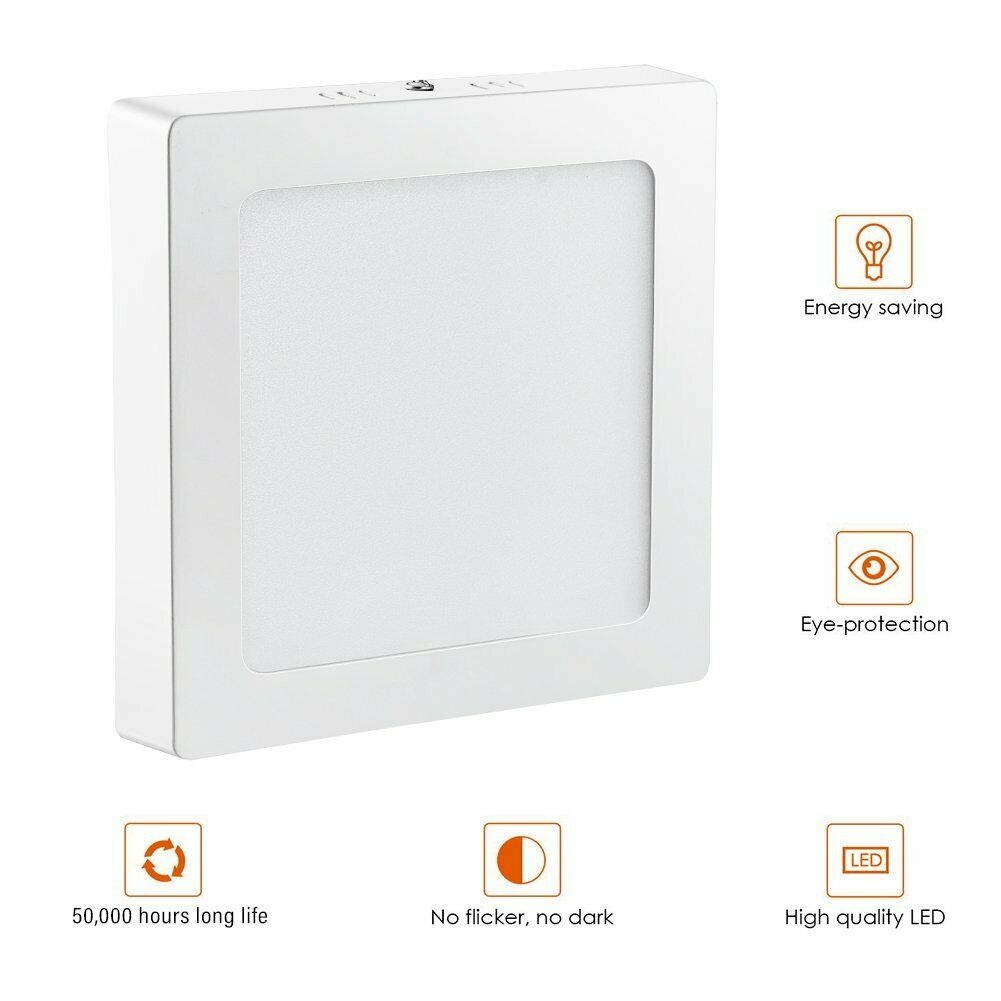 6W 12W LED Ceiling Pane Light Square Bedroom Kitchen Wall Downlight Fixture