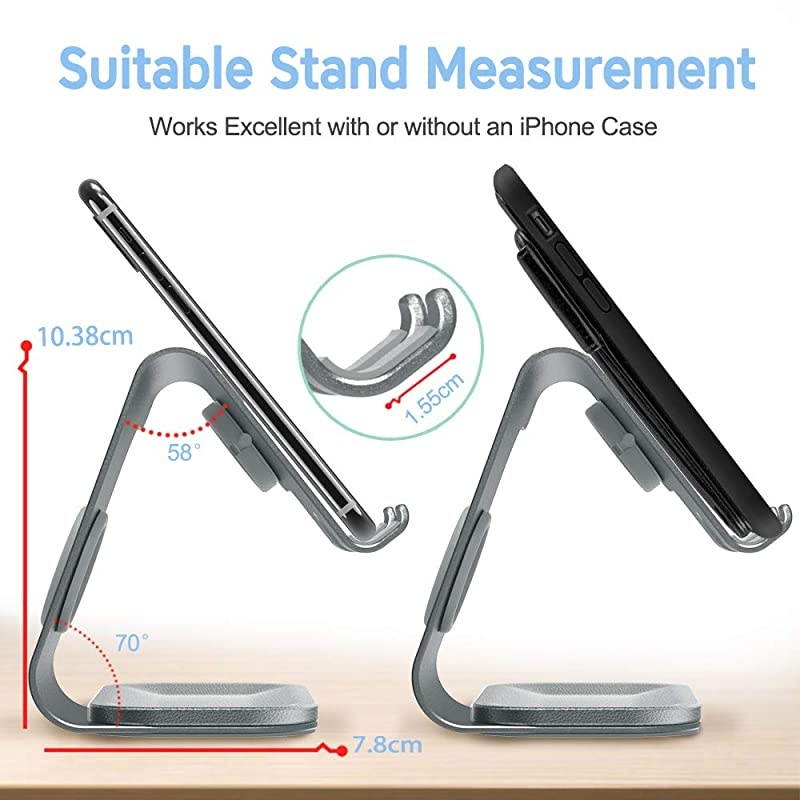 Cellphone and Apple Watch Stand  2 in1 Universal Desktop Stand Holder for iPhone iPhone 11 Pro Max iPhone 11 iPhone 11 Pro Phone and Apple Watch38mm42mmGray Leather