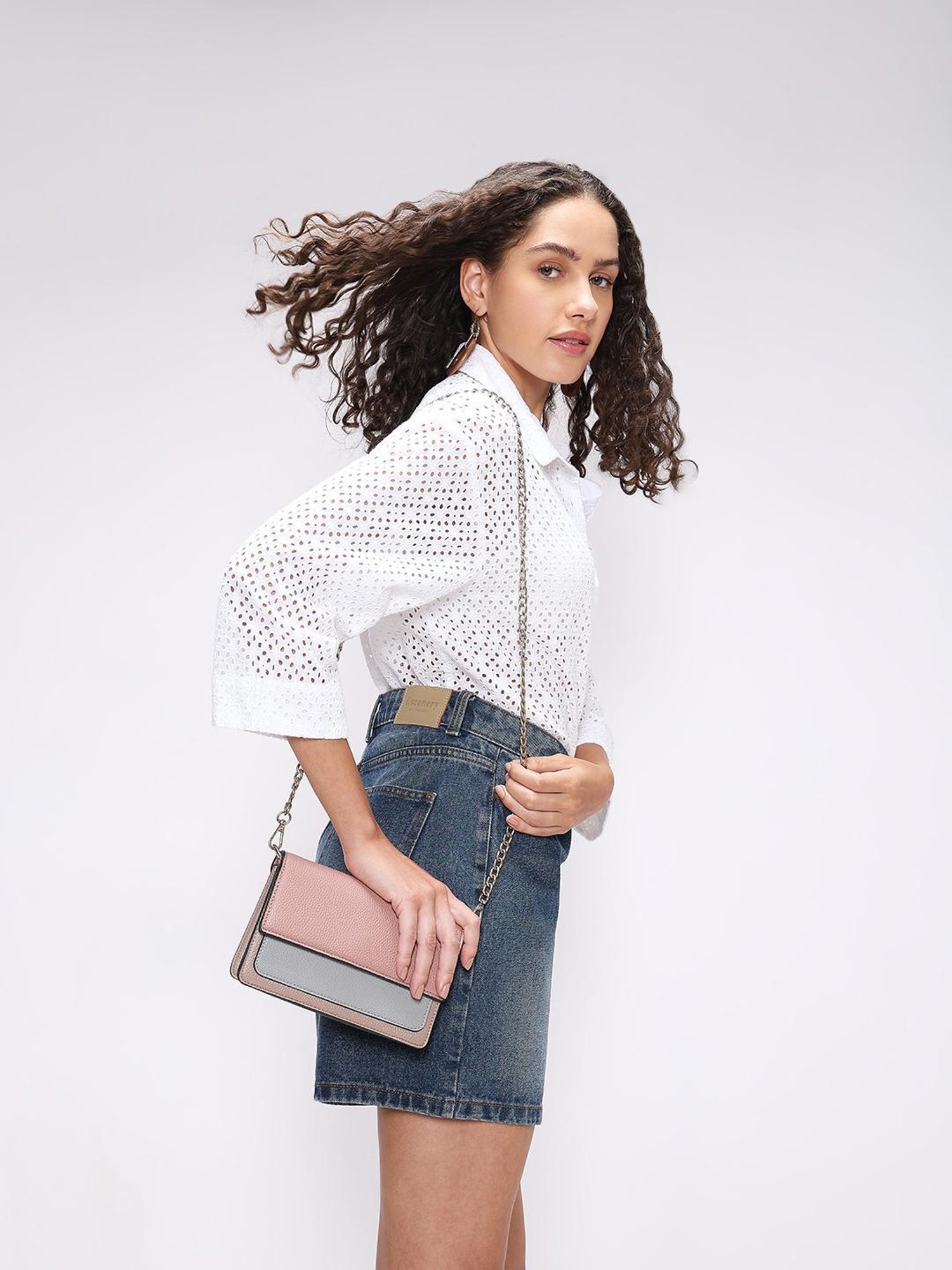 Vero Moda White Cotton Self Design Shirt