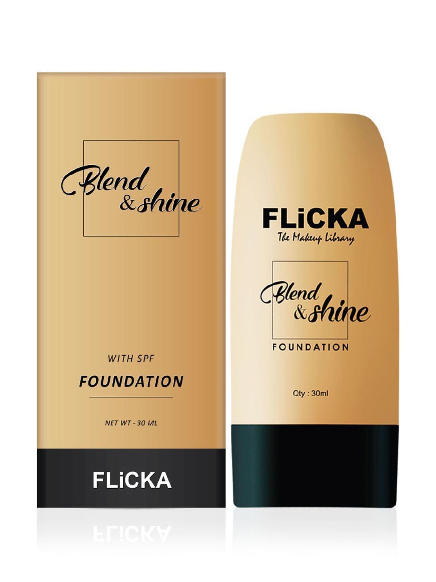 FLiCKA Blend & Shine Foundation with SPF 04 Walnut - 30 ml