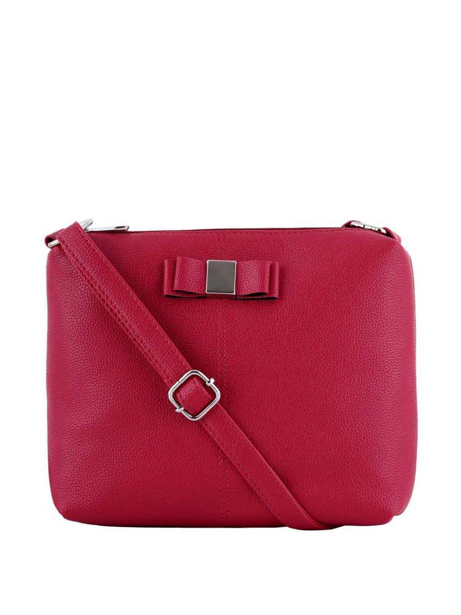 Toteteca Bow Pink Solid Medium Sling Handbag