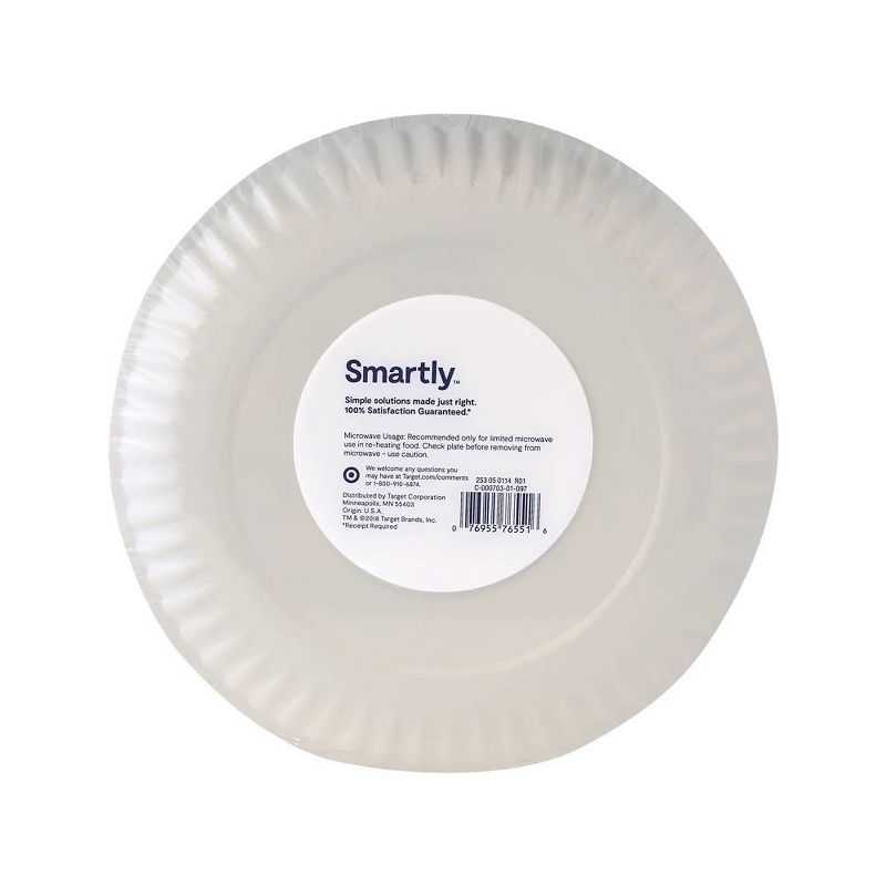 Disposable 9" Paper Plates - Uncoated - 200ct - Smartly™