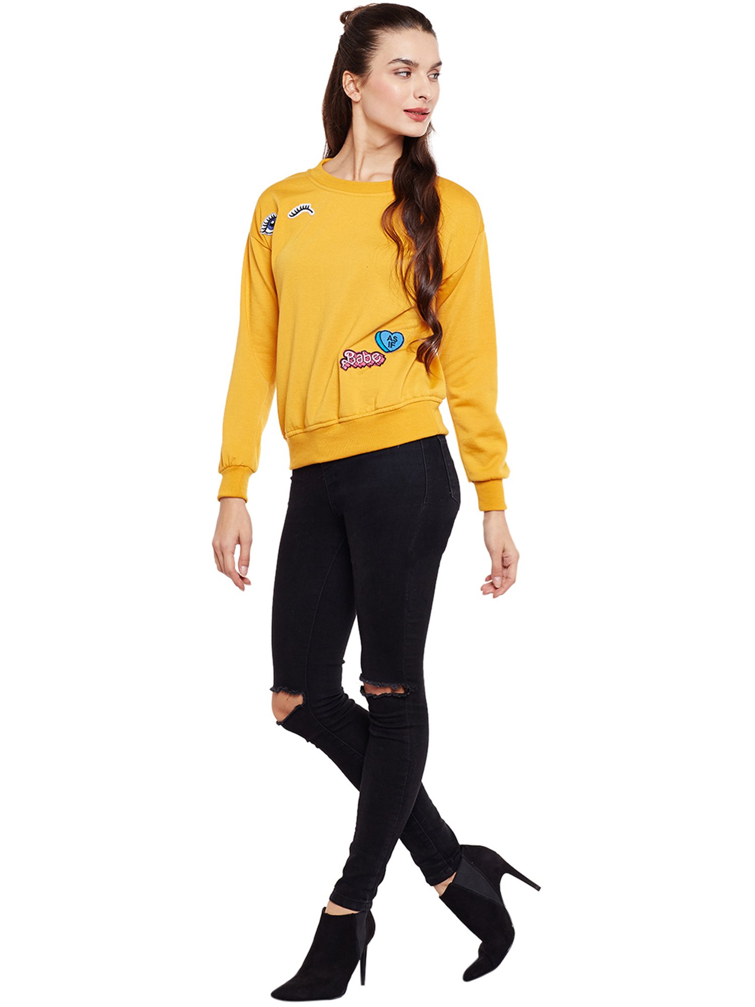 Belle Fille Yellow Patchwork Sweatshirt