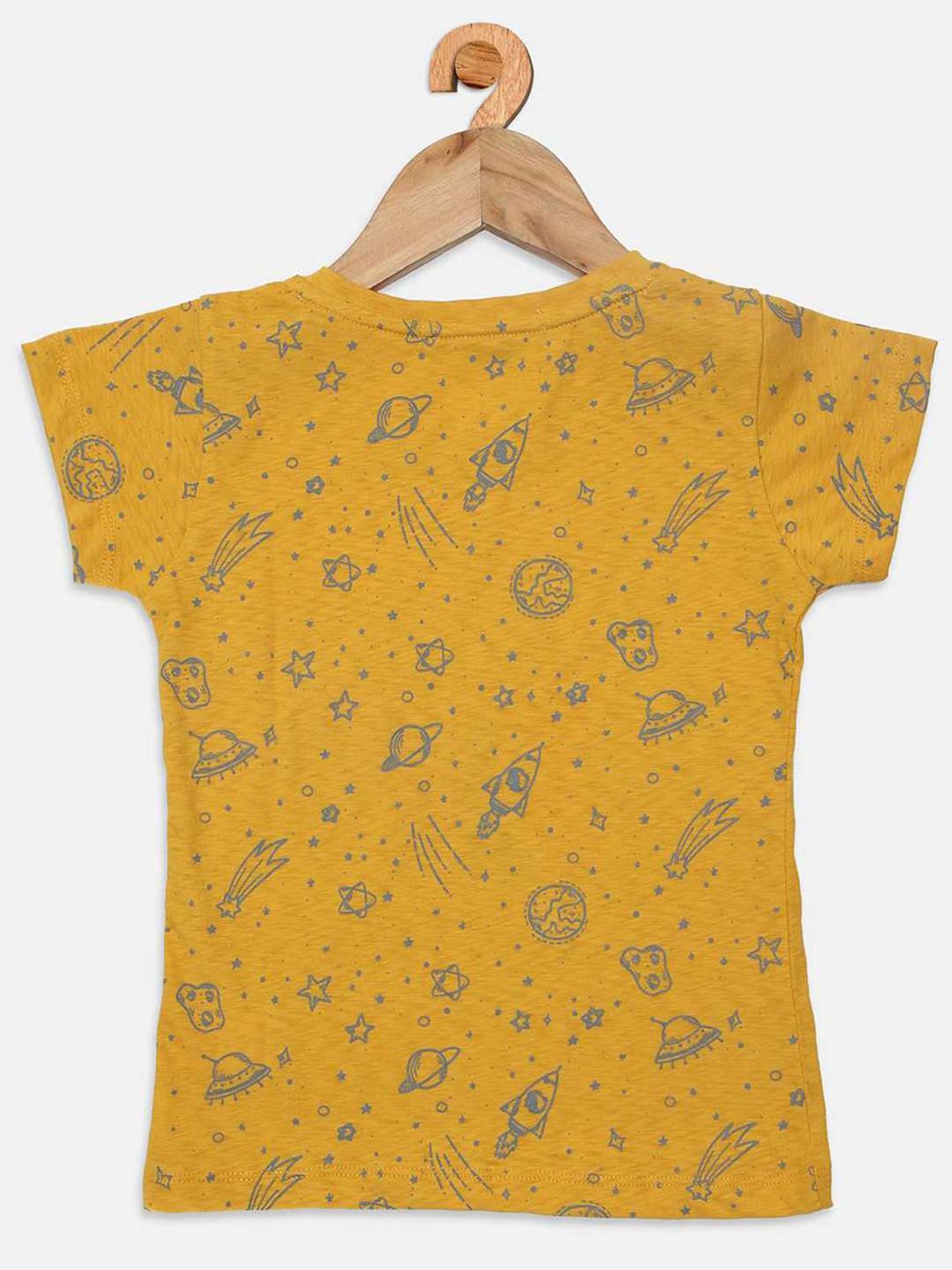 ZIAMA Kids Mustard Printed Top