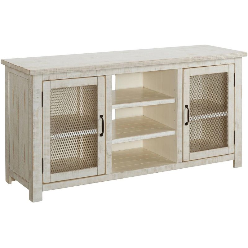 Trent 60" Wide Antique White 2-Door Wood TV Stand Console