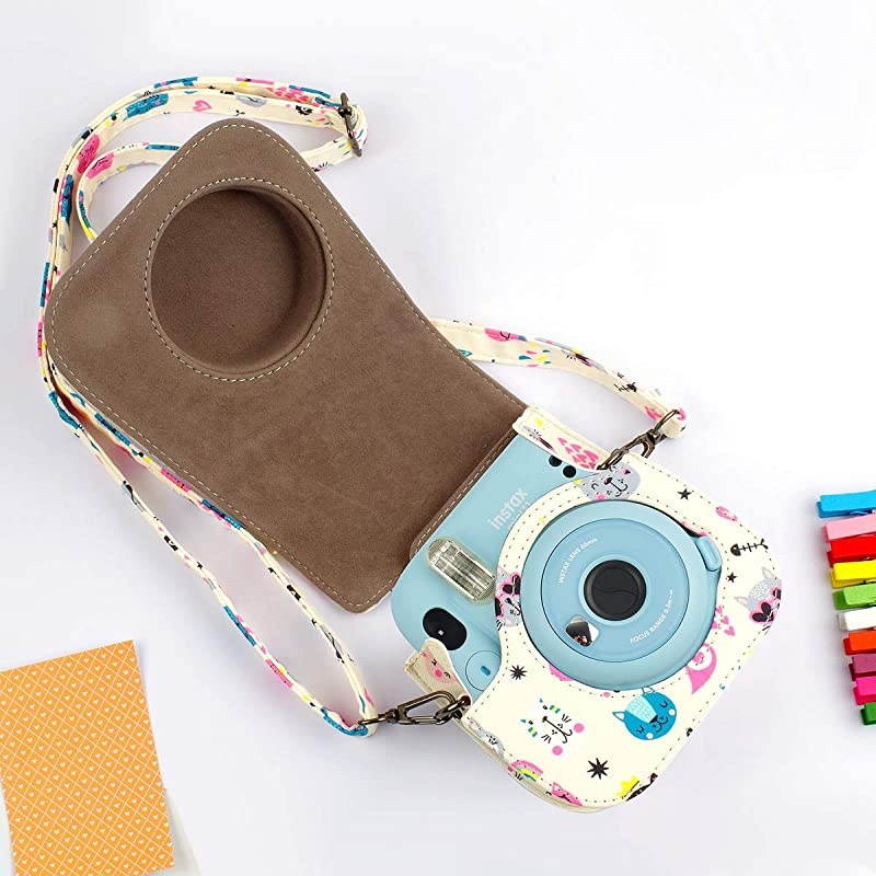 amp Portable Case Compatible with Fujifilm Instax Mini 11 Instant Camera with Accessories Pocket and Adjustable Strap Kitty