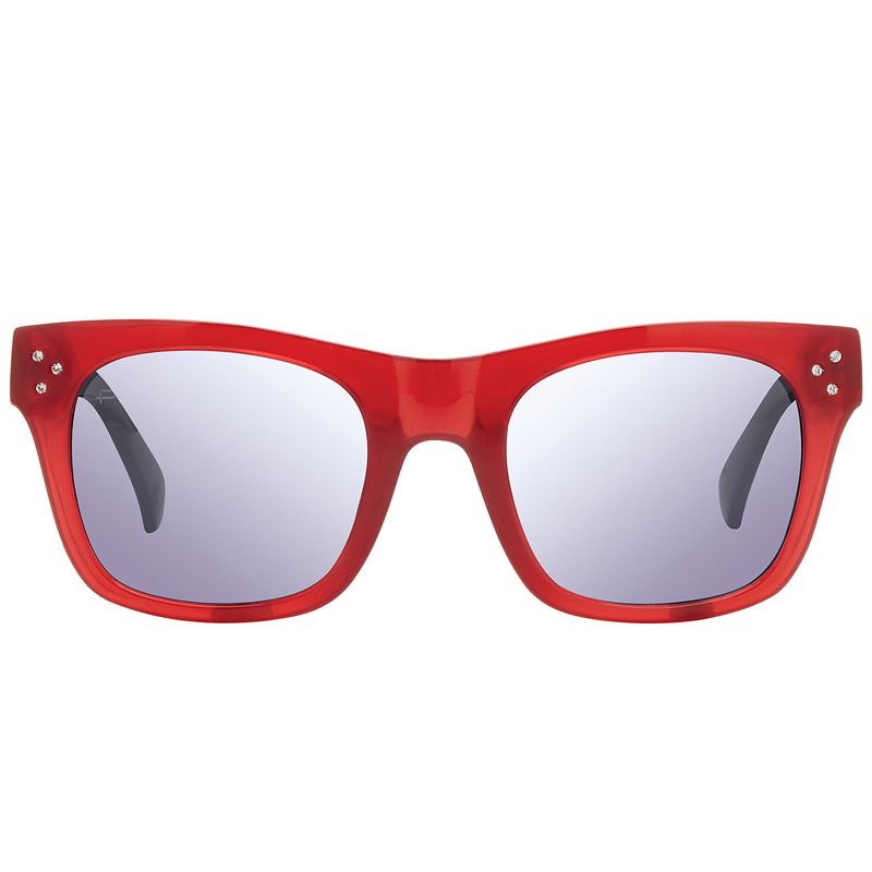 Priv'e Revaux Crystal Classic  Womens Square Polarized Sunglasses Red 51mm