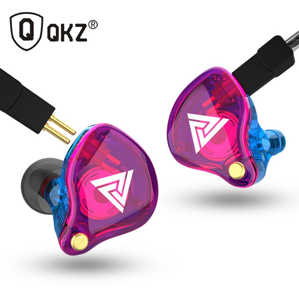 QKZ VK4 3.5mm Wired Headphones In-ear Sports Headset Moving Coil Music Earphones In-line Control with Mic Detachable Replaced Cable