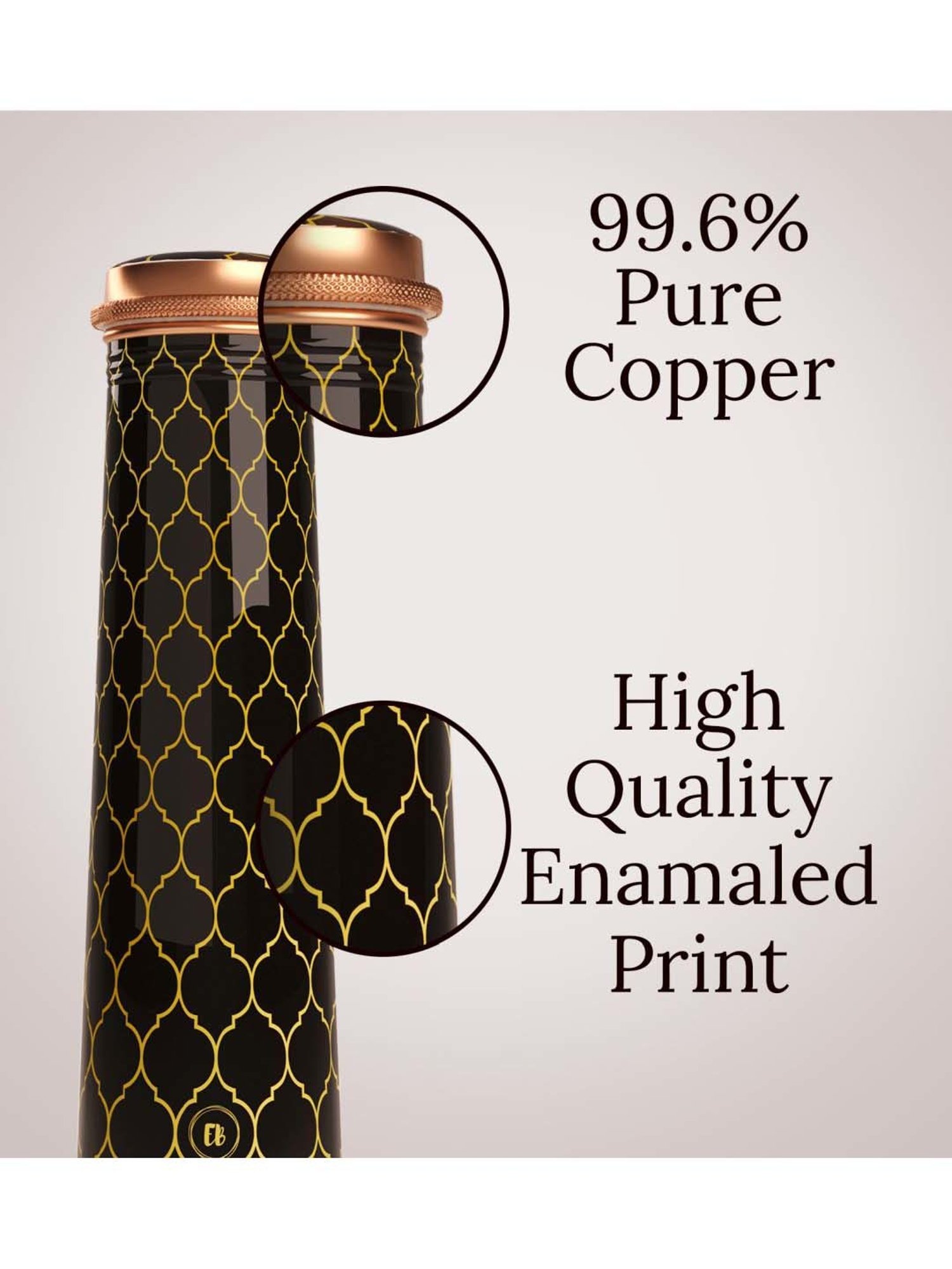 Everything Beautiful Black Copper Water Bottle - Slim (0.75 L)