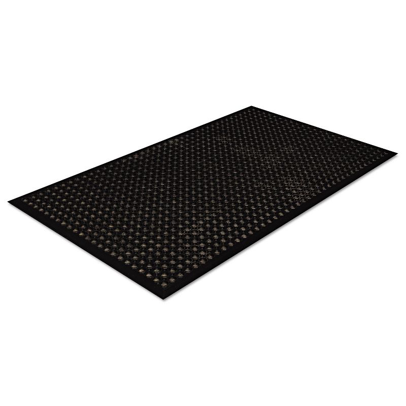 3'x5' Rectangle Solid Floor Mat Black - Crown