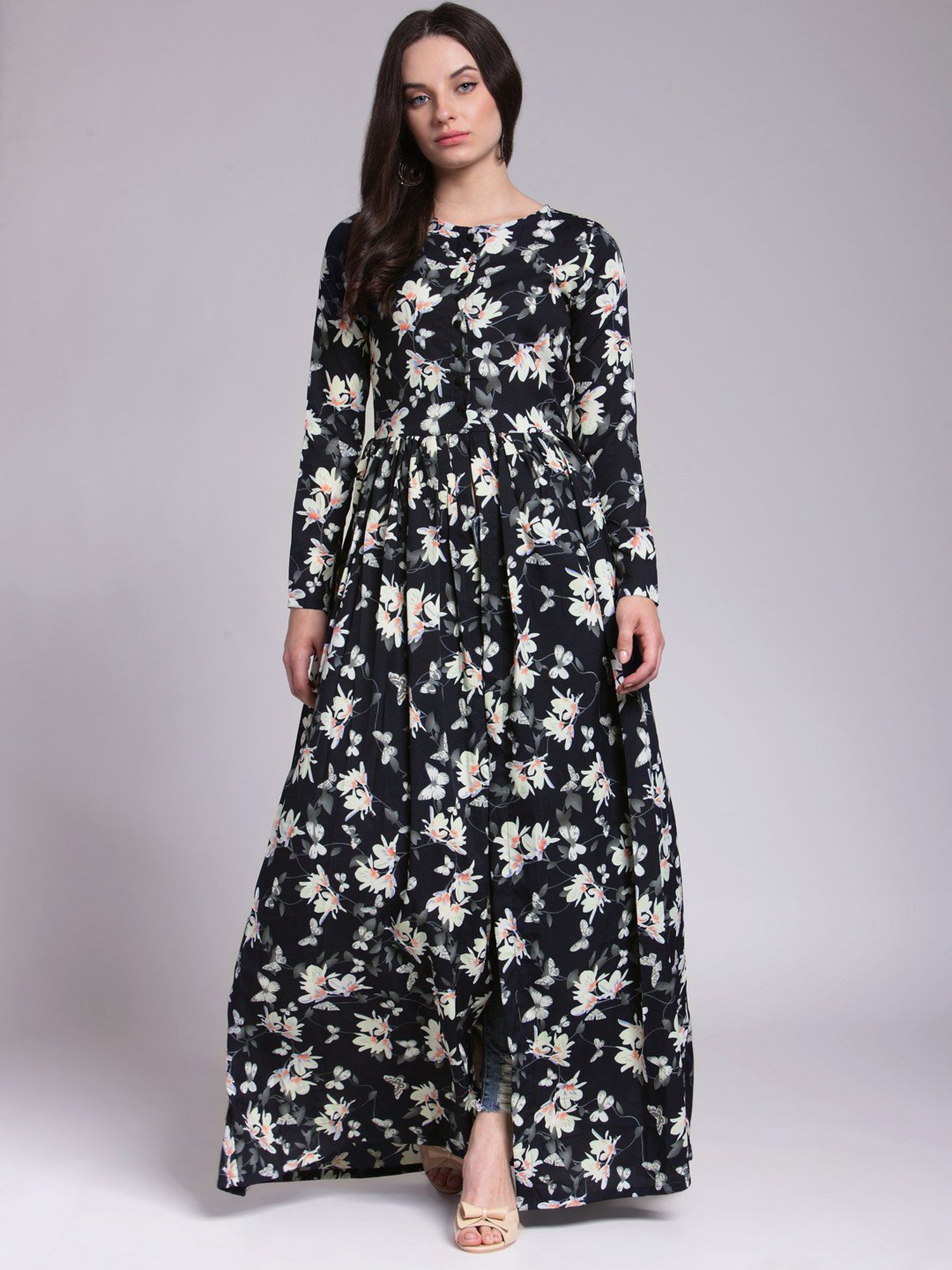 Cation Black Floral Print Tunic