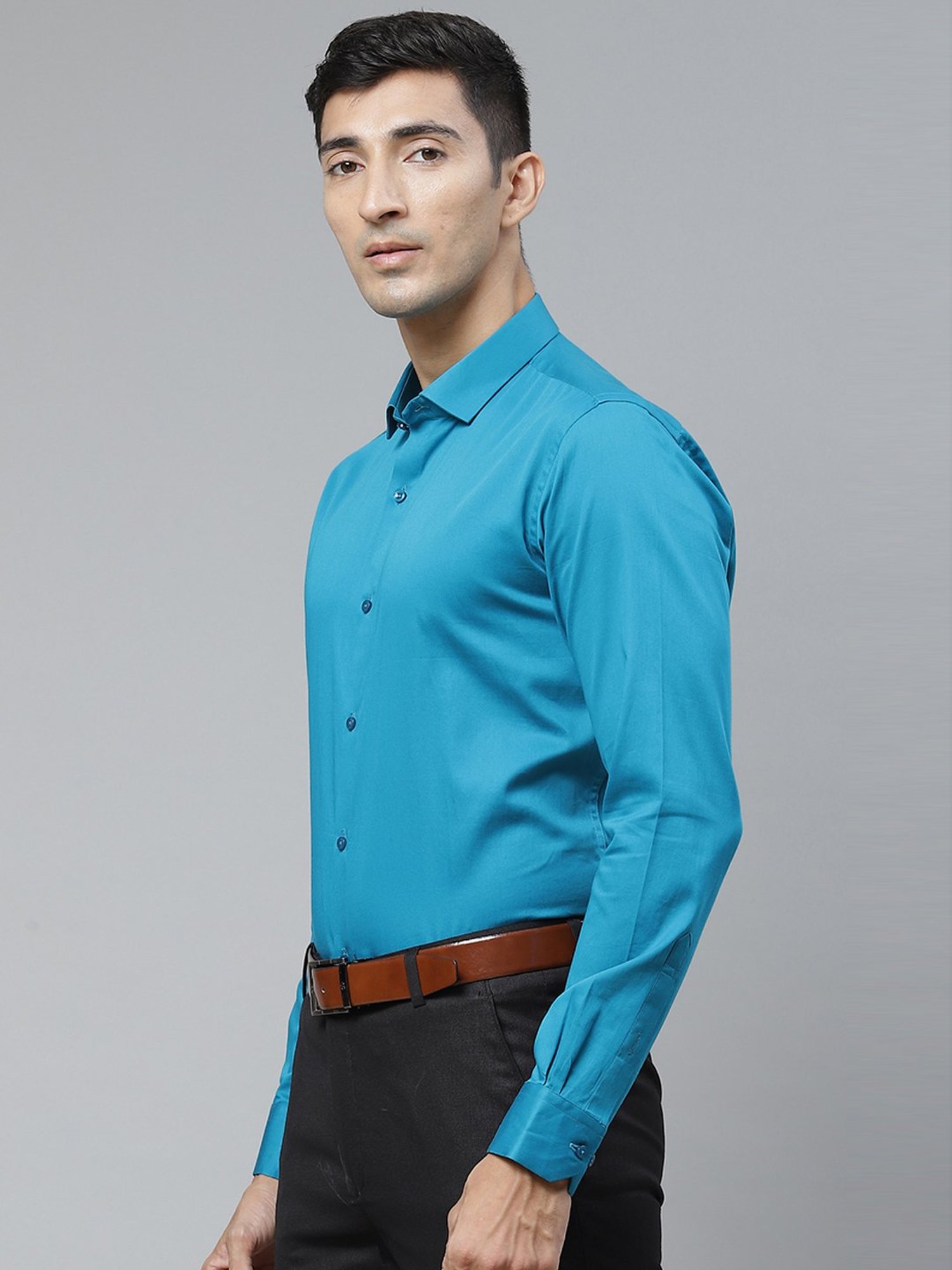 ManQ Blue Slim Fit Shirt