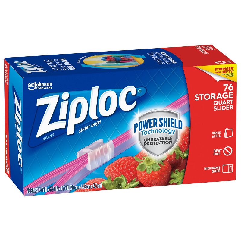 Ziploc Mega Storage Slider Quart - 76ct