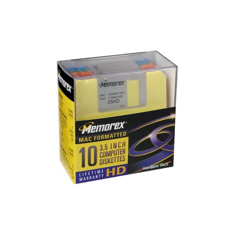 MF2HD 35quot MacFormatted HighDensity Floppy Disks Colors 10Pack