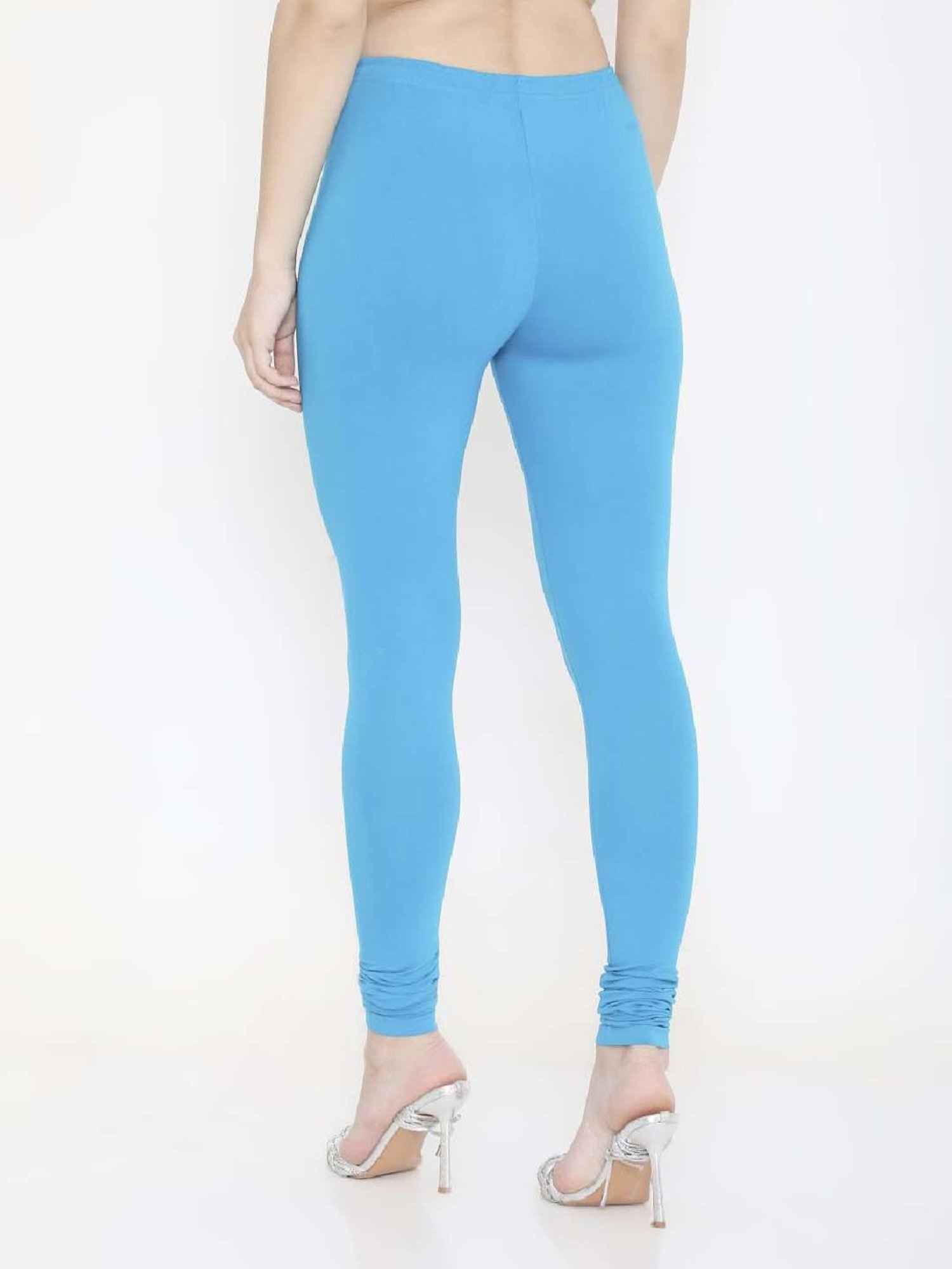FEELINGS Blue Plain Churidar Leggings