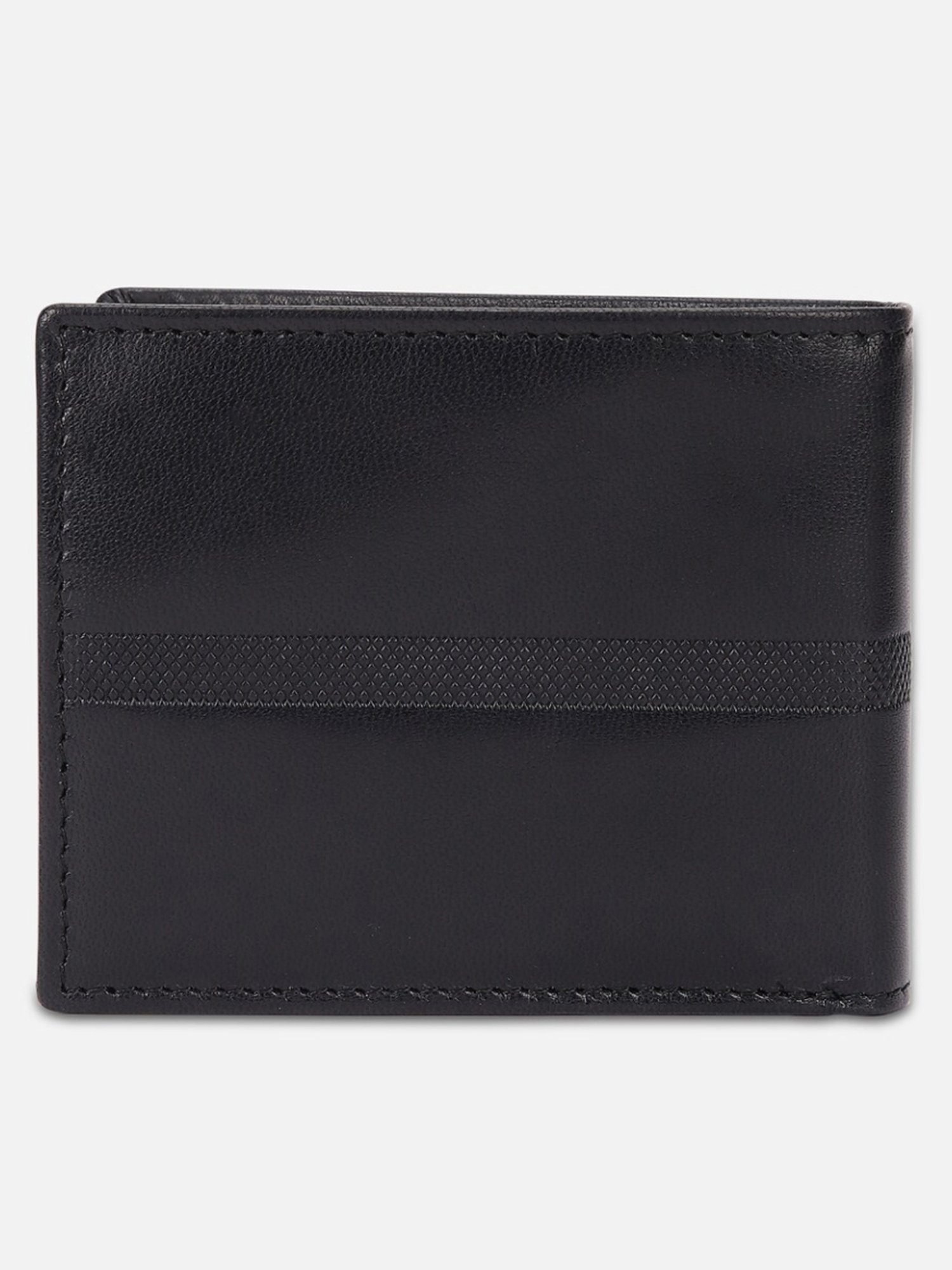 Van Heusen Black Leather Textured Bi-Fold Wallet