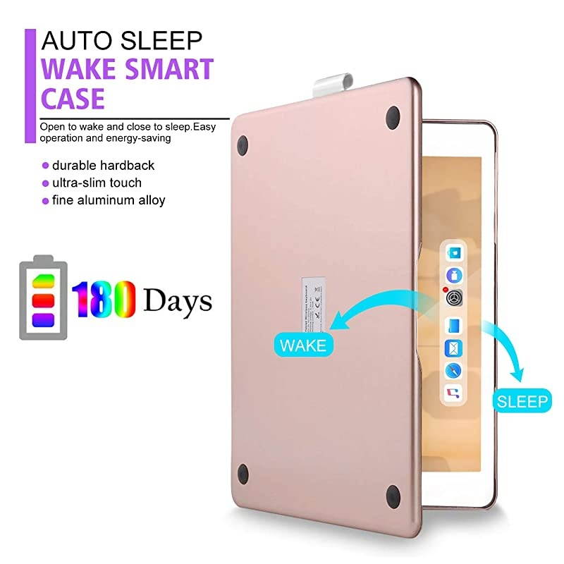 ipad Keyboard Case 97 for iPad 2018 6th Gen Compatible for iPad 5th Generation iPad Pro 97 iPad Air 2 iPad Air 360 Rotation Wireless BT Keyboard with Auto WakeSleepRose Gold