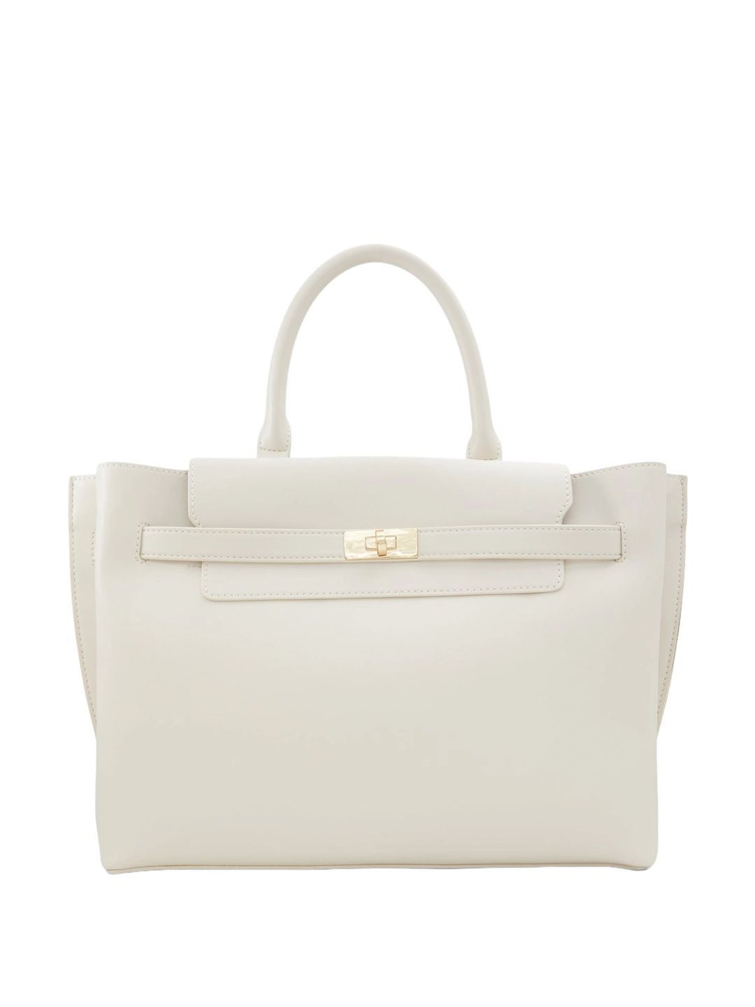 Call It Spring White Solid Large Satchel Handbag