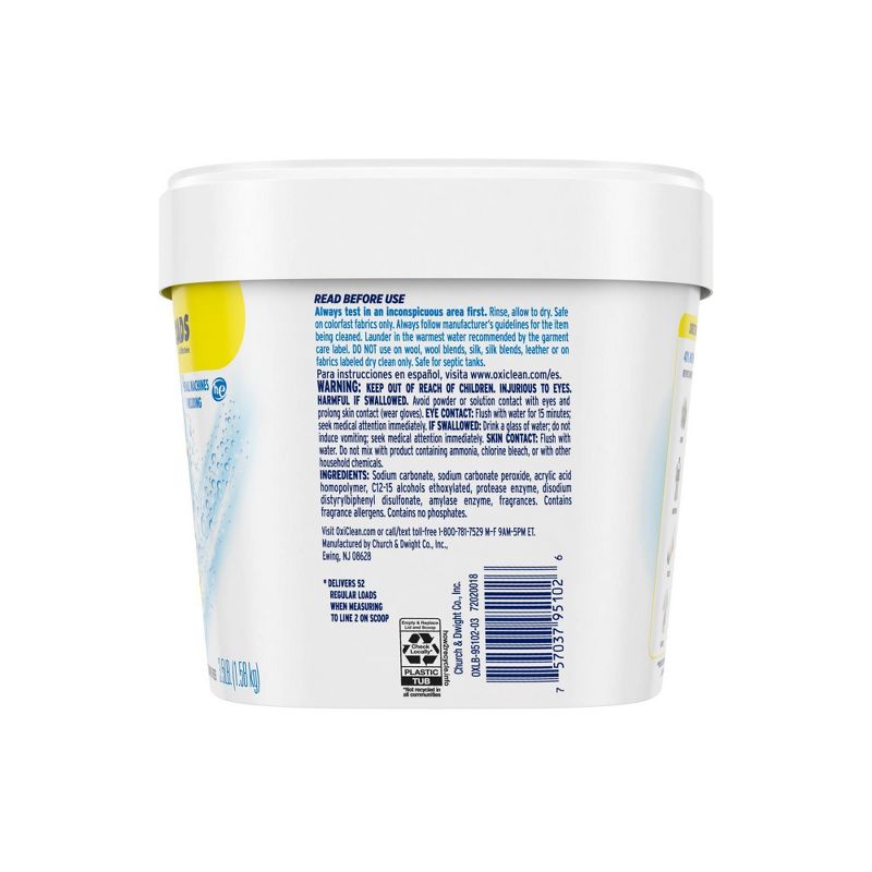 OxiClean White Revive Laundry Whitener + Stain Remover Powder - 3.5lbs