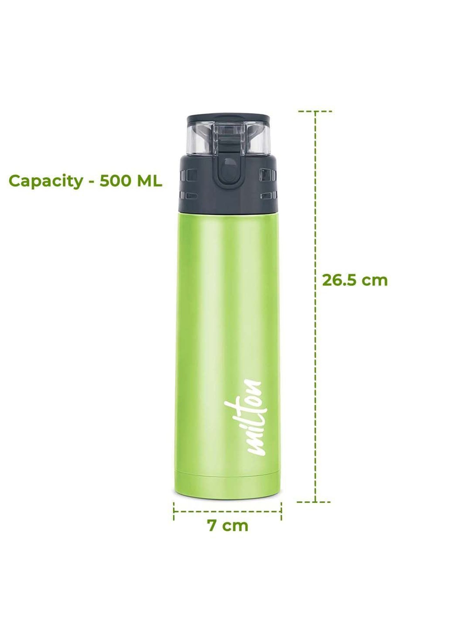 Milton Atlantis 600 Green Thermosteel Insulated Water Bottle (0.5 L)