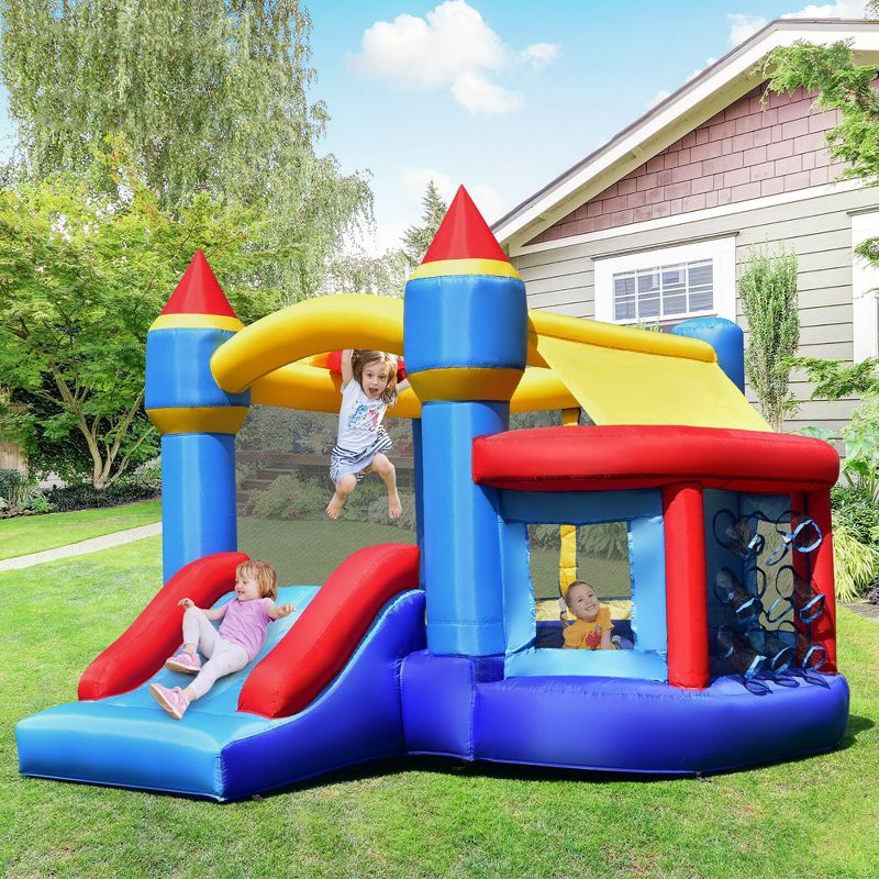 Costway Inflatable Bounce House Castle Slide Bouncer Shooting Net