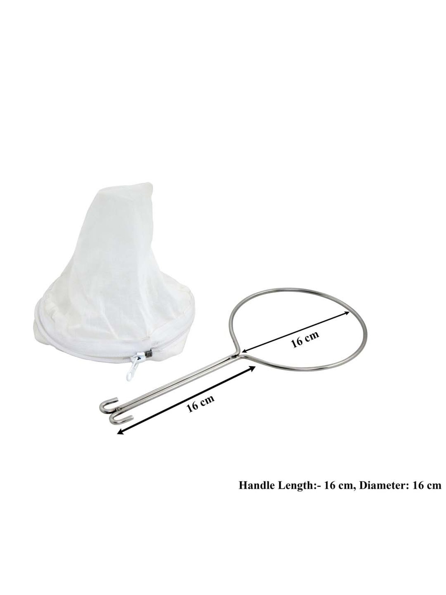 Hazel Silver & White Stainless Steel And Cotton Cloth Water Strainer