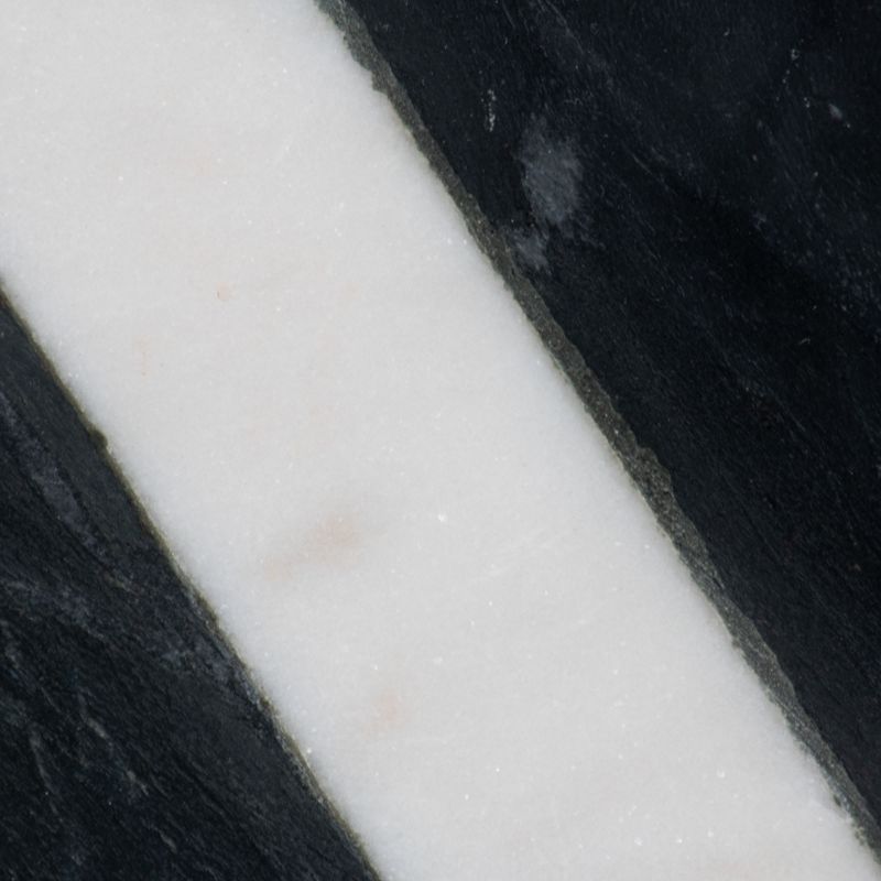 Round Black Marble with White Marble Inlay Kitchen Trivet - Foreside Home & Garden