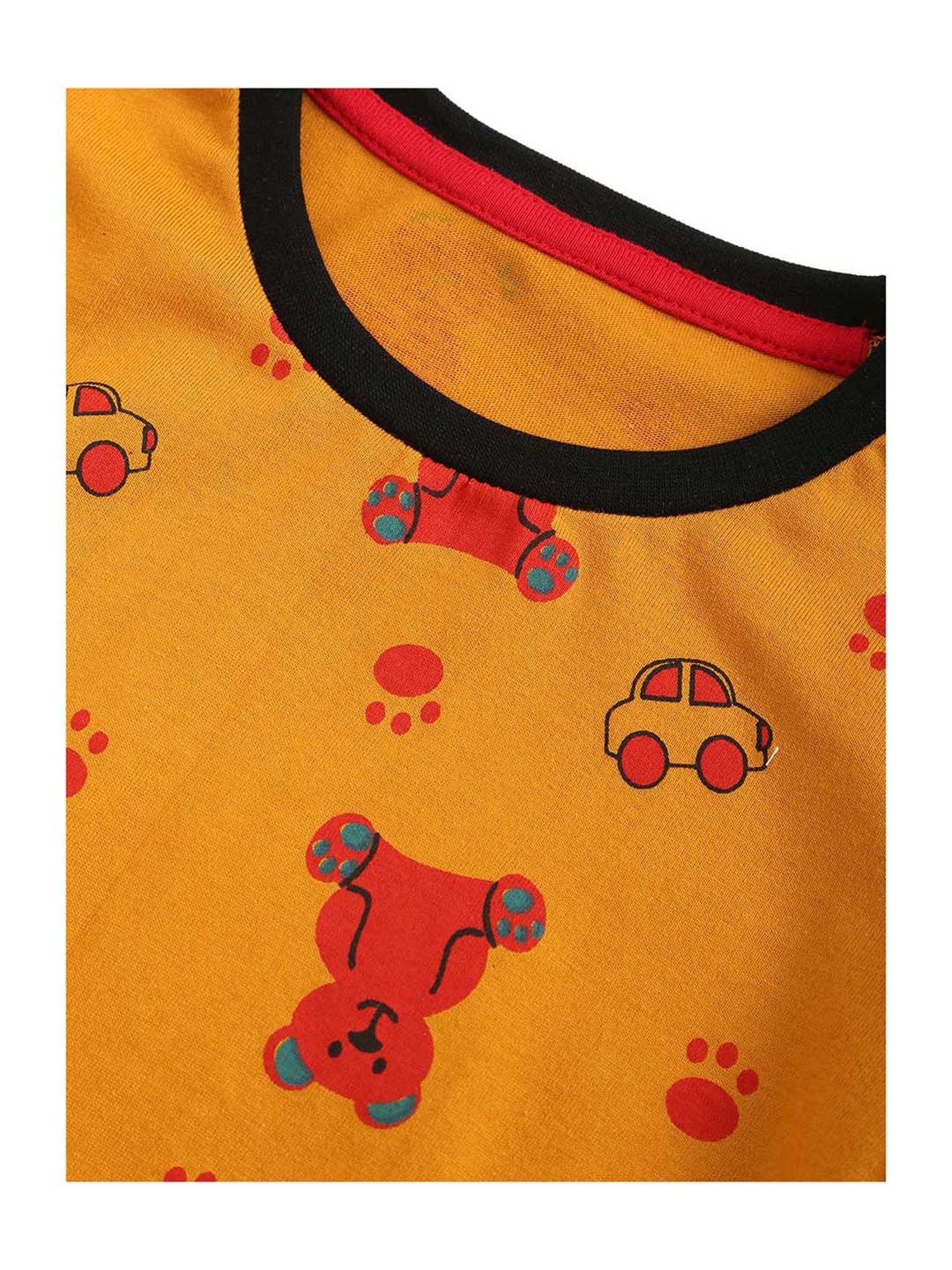 Kids Craft Mustard Printed T-Shirt with Joggers