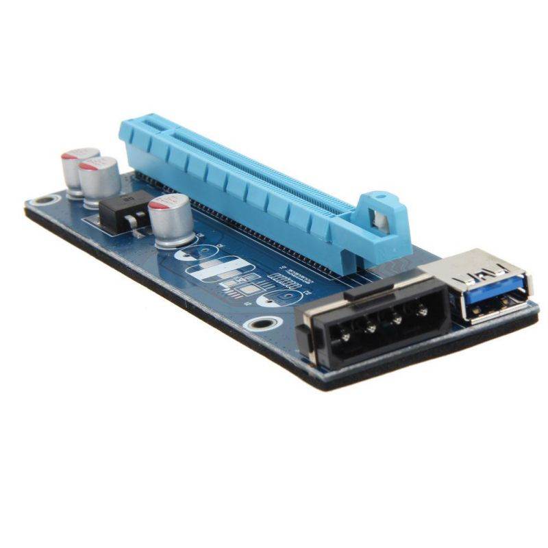 PCIe 1x to 16x Riser USB 3.0 Extender Cable Sata to 4Pin IDE Molex Power Supply