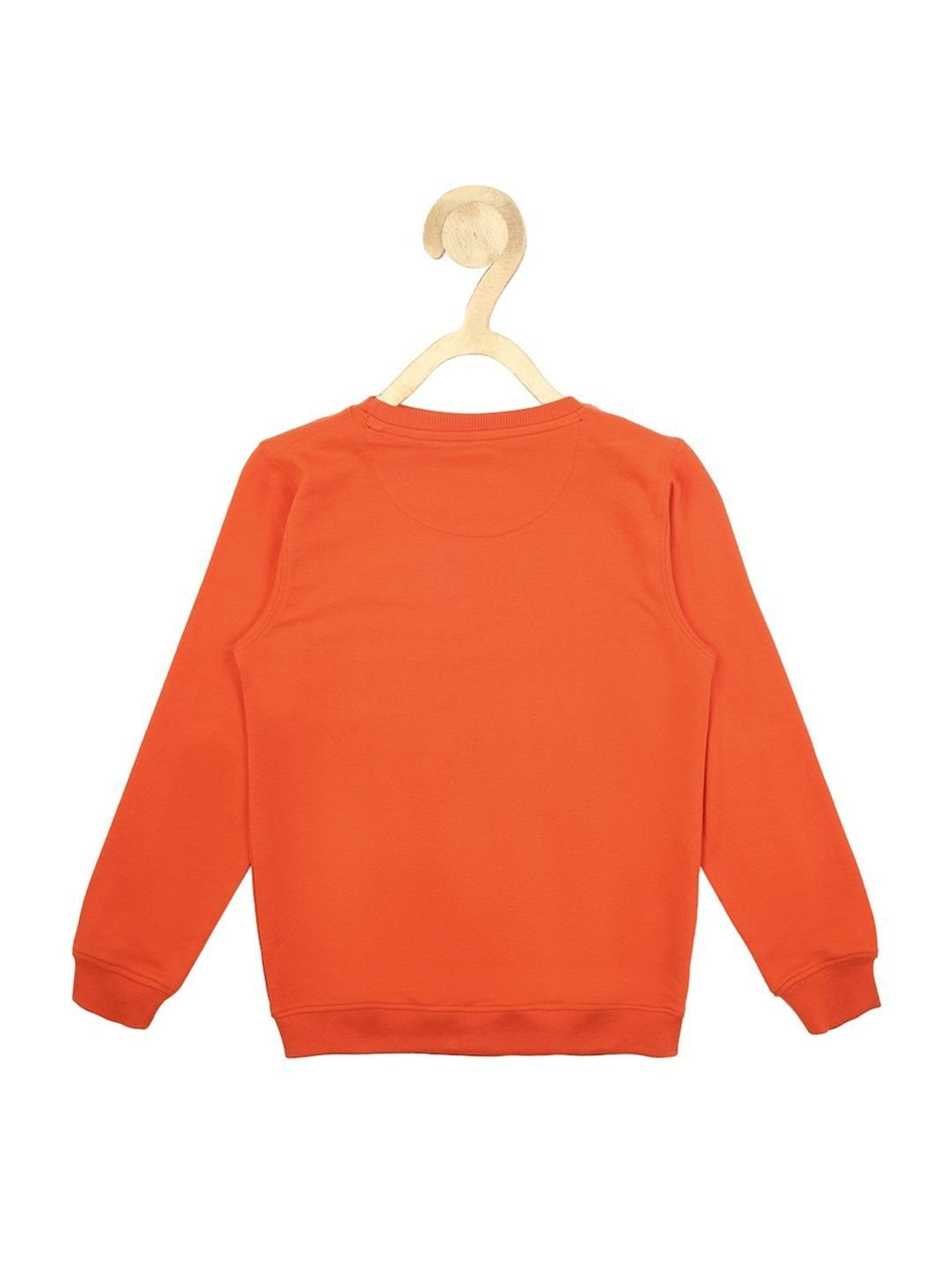 Allen Solly Junior Orange Cotton Regular Fit Full Sleeves Sweatshirt