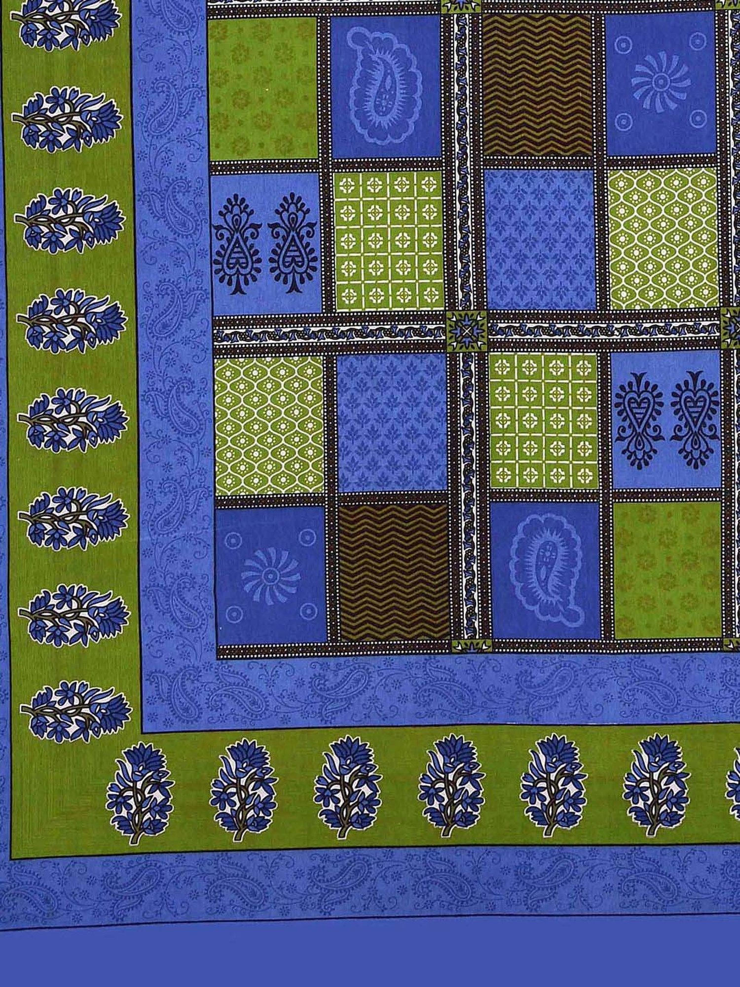 JaipurFabric Dark Blue 100% Pure Cotton 150 TC Double Bedsheet with 2 Pillow Covers