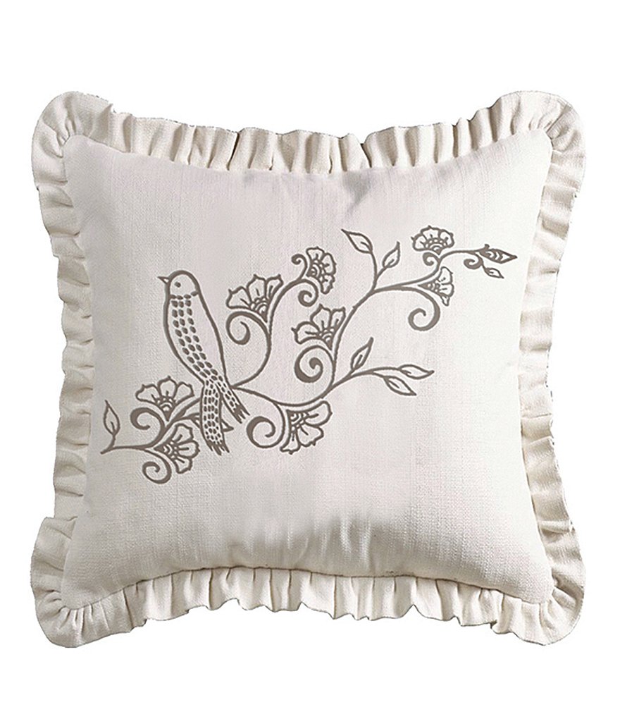 HiEnd Accents Weave Ruffled Pillow