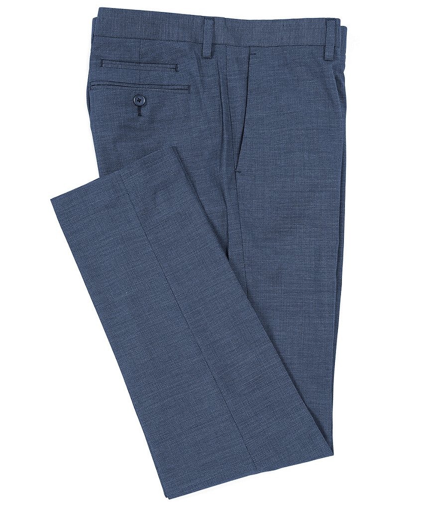 Murano Evan Extra Slim-Fit Flat Front Solid Dobby Dress Pants