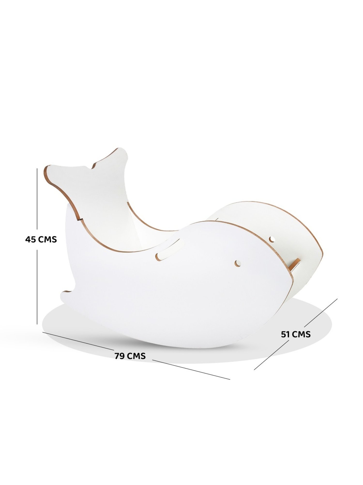 Kiddery White Montessori Inspired Whale Rocking Chair for Kids (Age 3-8 Years)