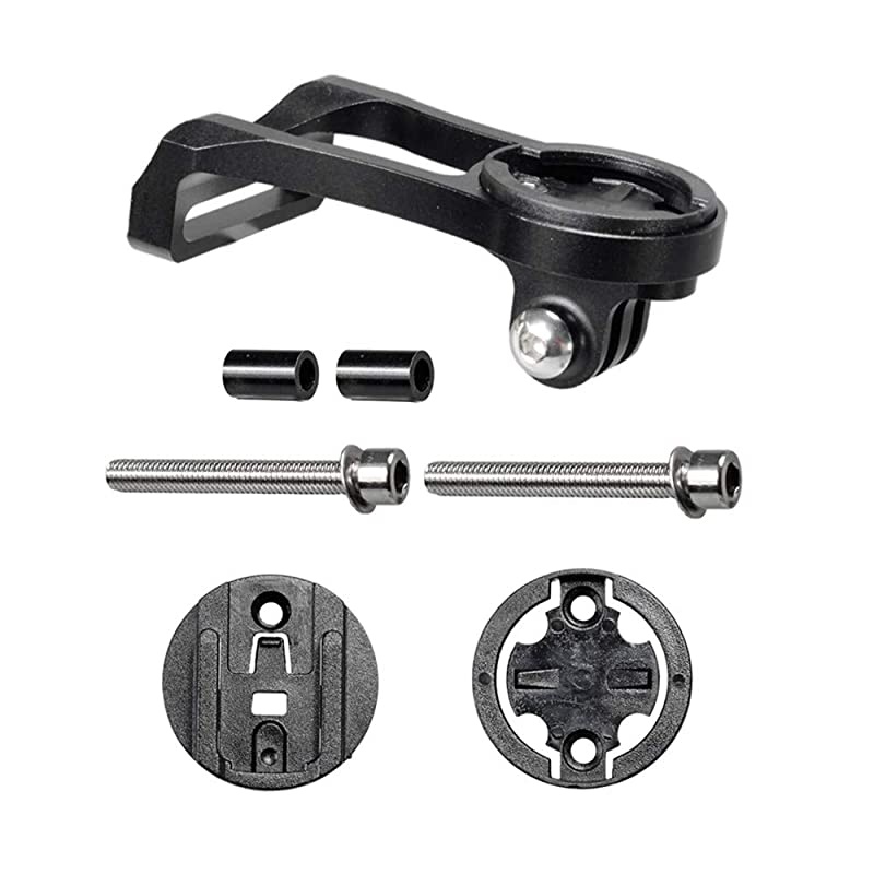 Front Bike Computer Mount Aluminium Alloy Stem Extension Mount Holder for GoPro Garmin Cateye Bryton GPS Computer Sports Camera Black
