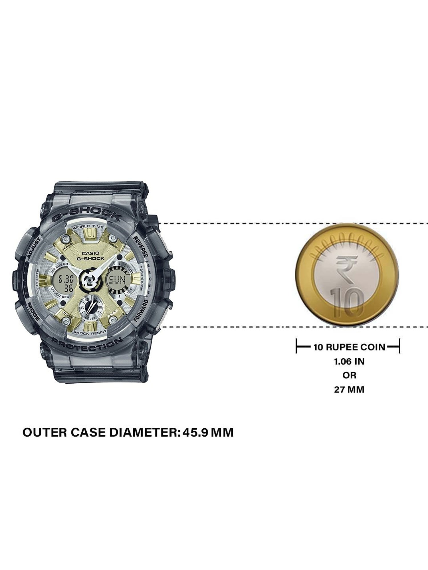 Casio GMA-S120GS-8ADR G-Shock Analog-Digital Watch for Women (46 mm)