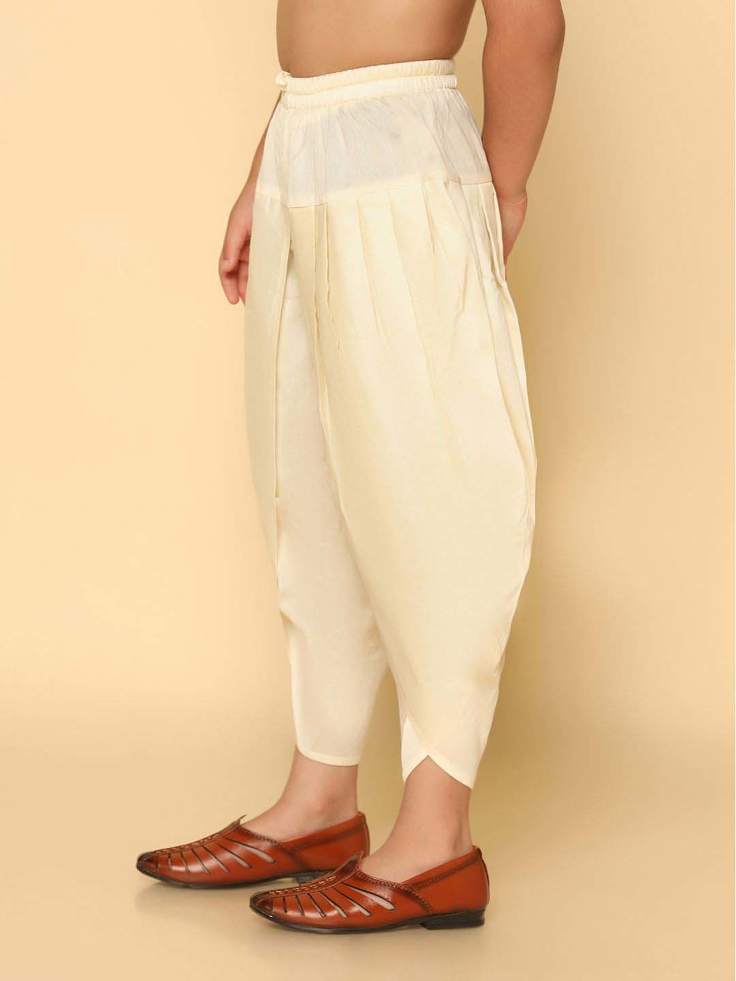 KISAH Kids Off-White Cotton Regular Fit Dhoti Pants
