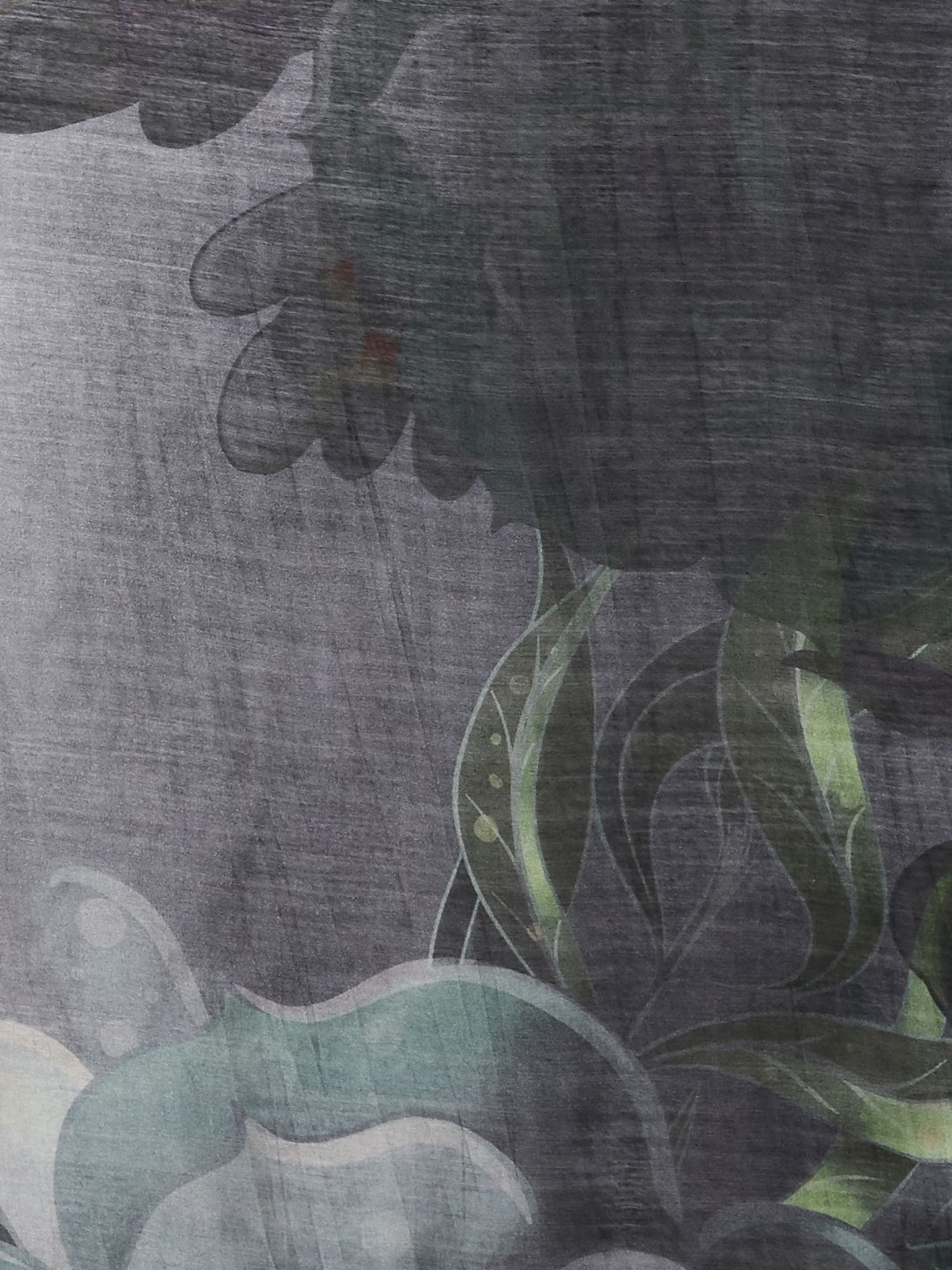 Navyasa by liva Grey & Green Printed Saree With Unstitched Blouse