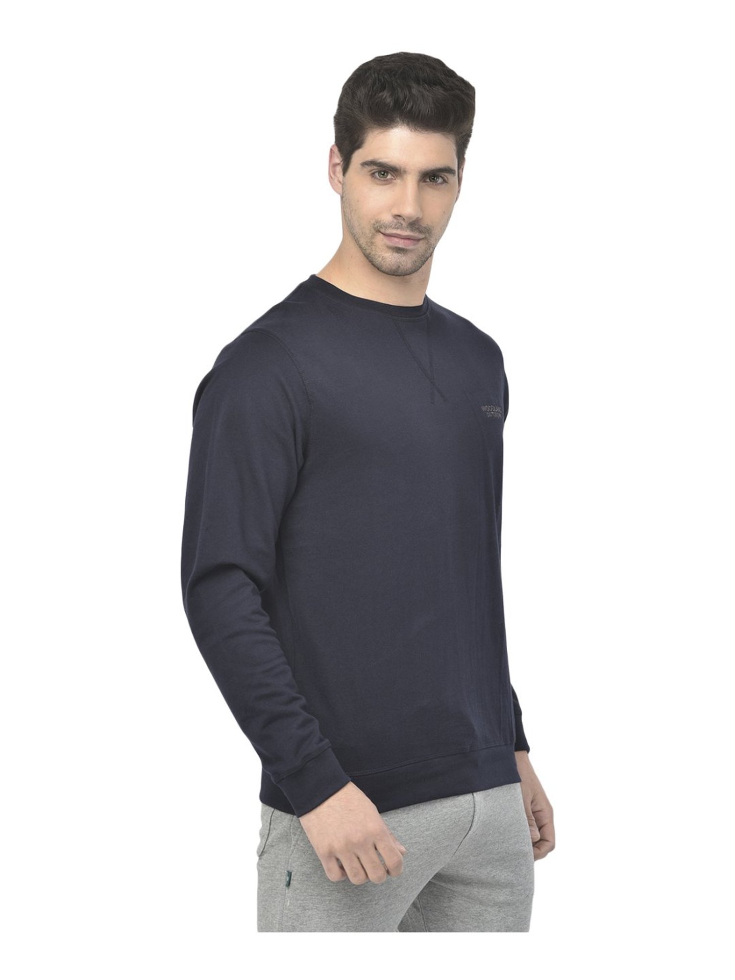 Woodland Navy Cotton Regular Fit T-Shirt