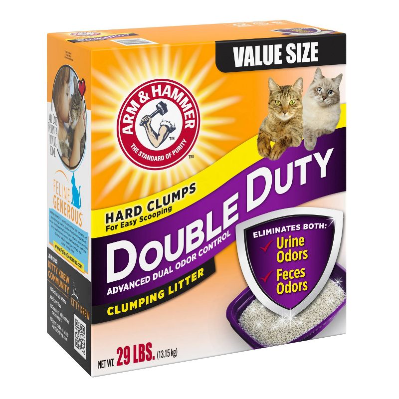 Arm & Hammer Double Duty Advanced Dual Odor Control Clumping Litter - 29lbs