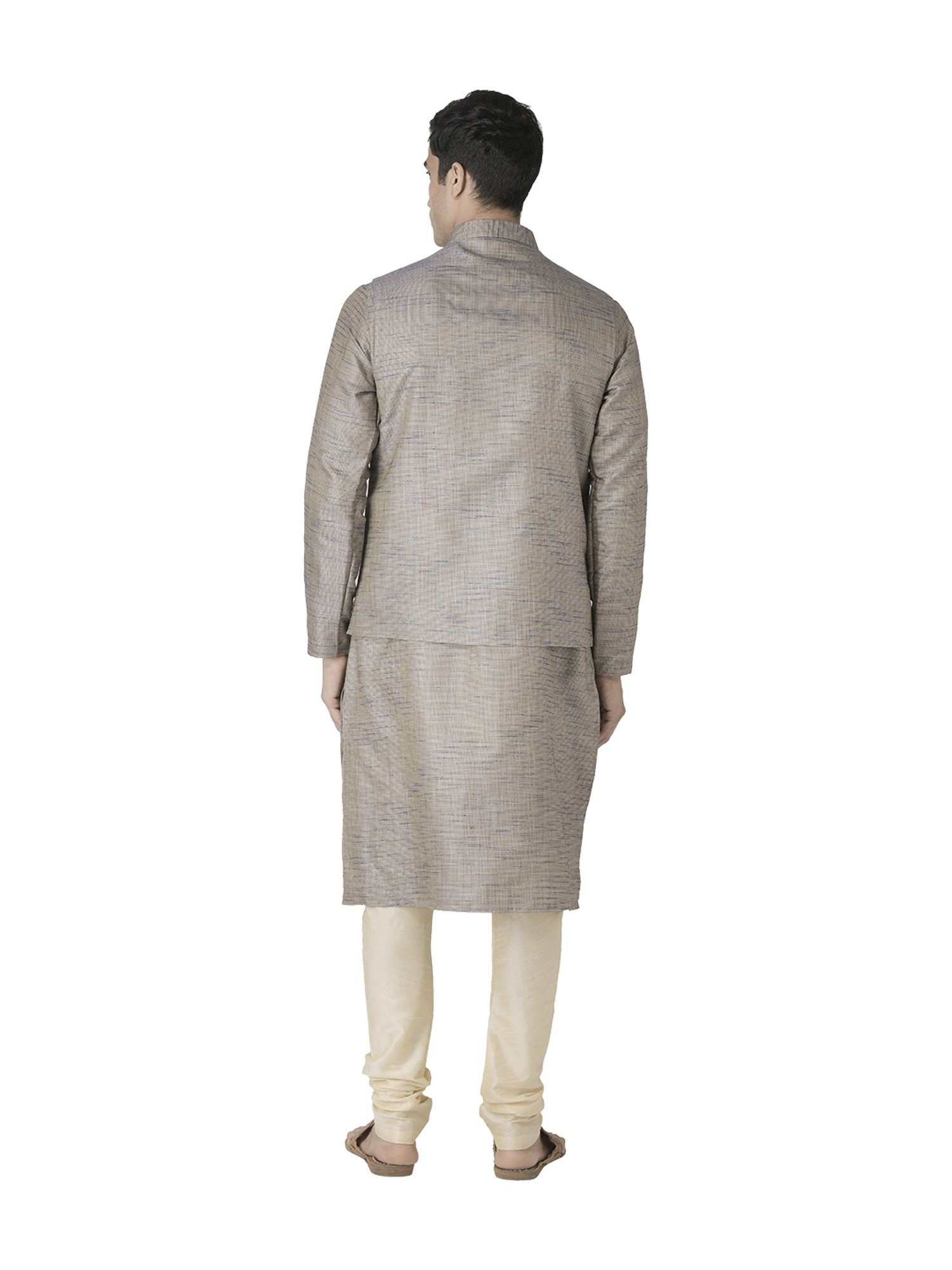 Tabard Grey Regular Fit Full Sleeves Suit