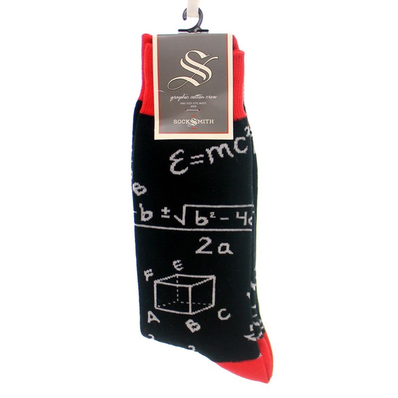 Novelty Socks Math Black Crew Arithmetic School Socksmith  -  Socks