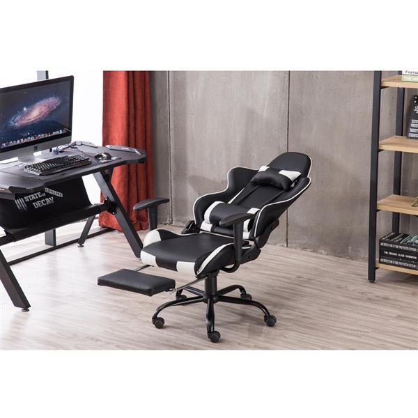 High Back Swivel Chair Racing Gaming Chair Office Chair with Footrest Tier Office Desk Chair Home Single Sofa Chair with Headrest(Red)