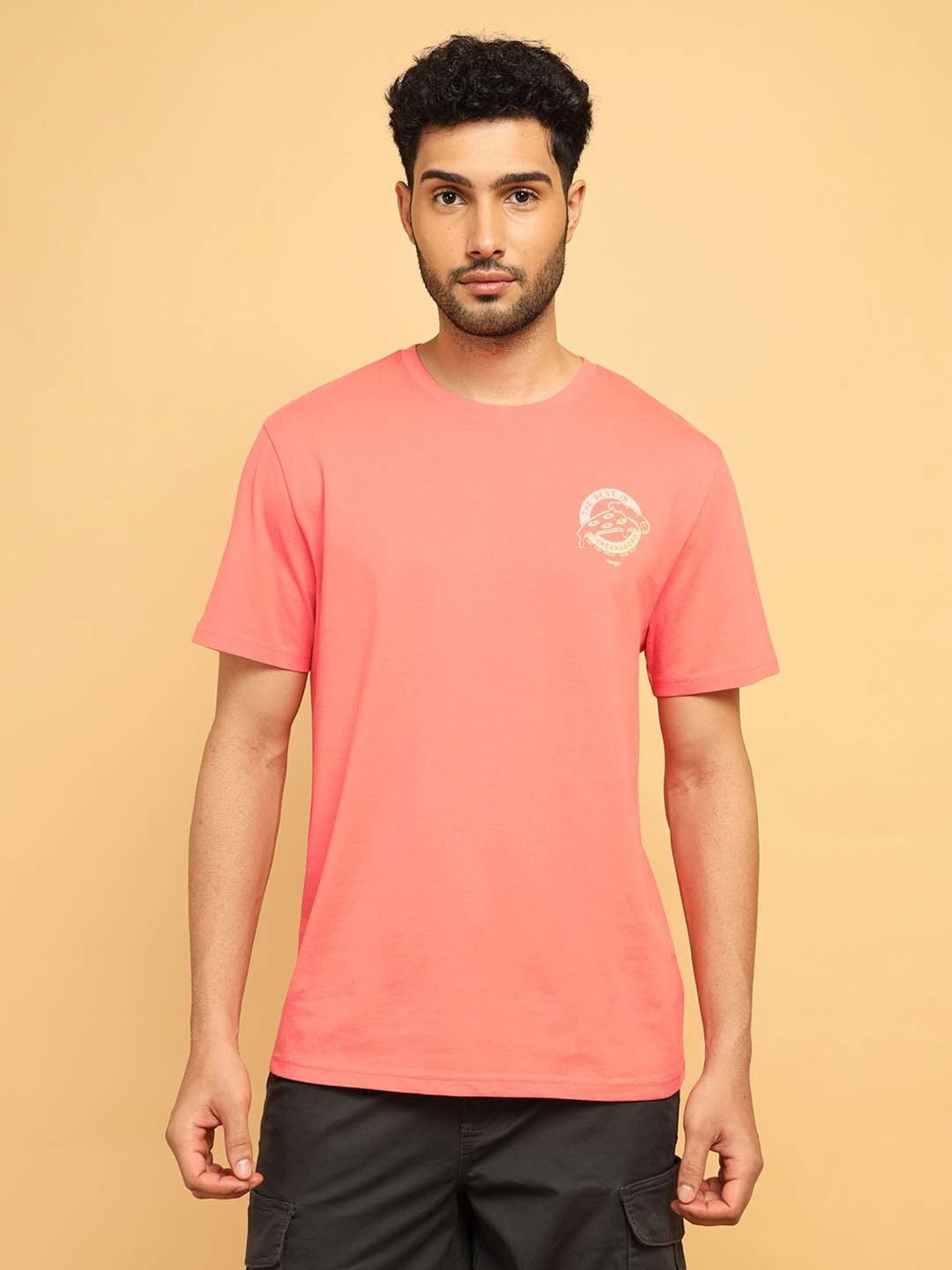 Wrangler Pink Relaxed Fit Graphic Print Cotton Crew T-Shirt